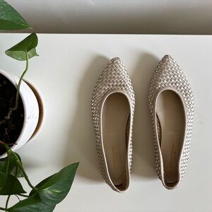 Elegant Woven Flats in Cream